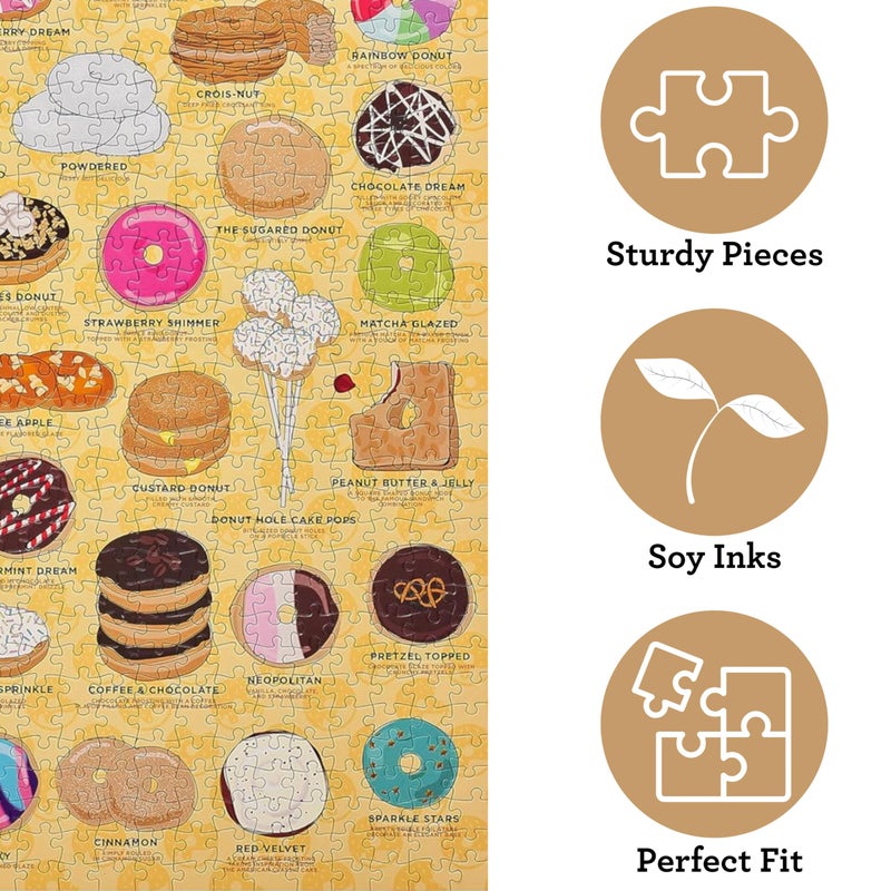 Ridley's Donut Lover's 1,000-Piece Jigsaw Puzzle â€“ Donut Puzzle with Fun and Bright Illustration, Sturdy Storage Tube Included â€“ Activity Puzzle â€“ Makes a Great Gift - Image 3